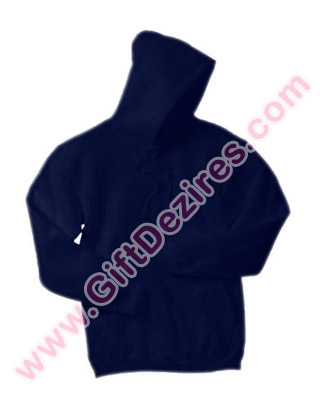 Navy Blue Sweat T Shirt with Hood and Pocket
